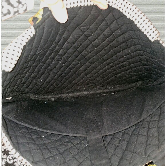 April Cornell For Silvestri Quilted Black Fruit Print Shoulder Bag Tote 16 x 12 - Picture 7 of 10
